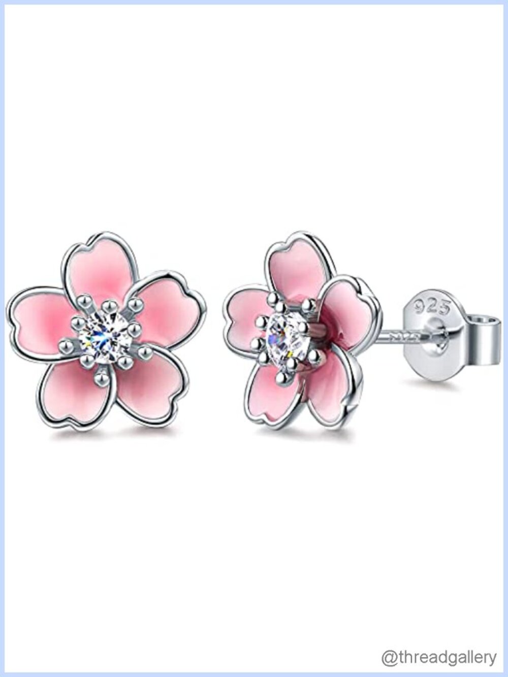 925 Sterling Silver Flower Stud Earrings Hypoallergenic